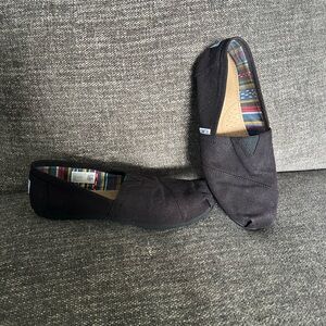 TOMS Women’s Black Slip-On Alpargata Canvas Shoes